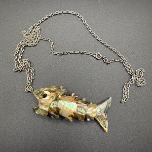Vtg Fish Bottle Opener Necklace